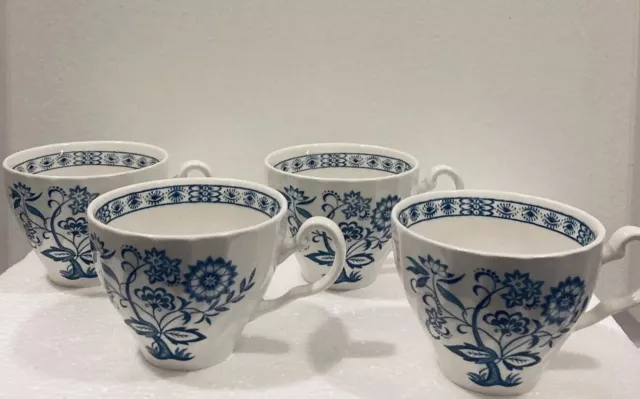 J & G Meakin White Blue Nordic Ironstone Demitasse Cup Made in England Set Of 4
