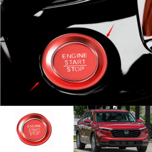 Red Aluminum Inner One-Click Startup Frame Cover Trim Fit For Honda CR-V 2023-24