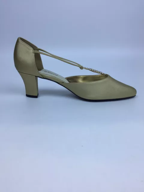 Easy Street Women Moonlight Dress Pump Gold Satin 12 Wide US Pair of Shoes