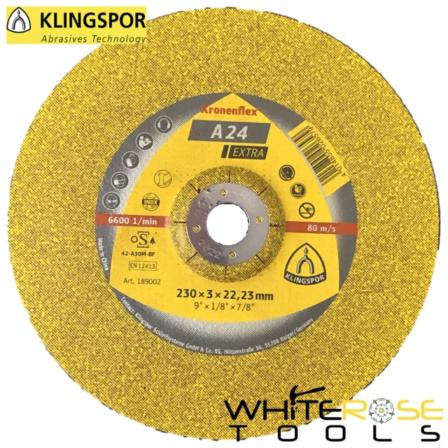 Klingspor Cutting Slitting Disc 230mm x 3mm Thin Cut Off Wheel Metal A24 Extra