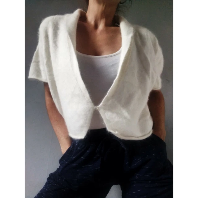 White on sale angora shrug