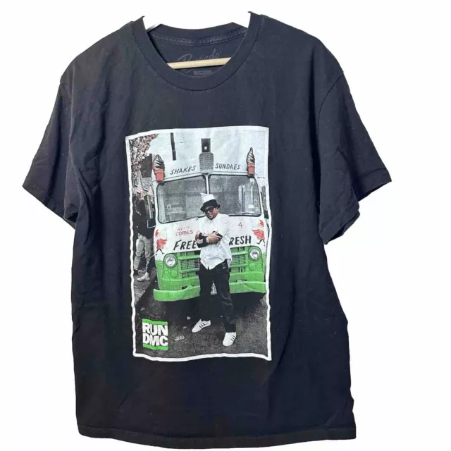 Run DMC T-Shirt Men’s Ricky Powell Photo Ice Cream Truck Adidas Hip Hop Crew XL