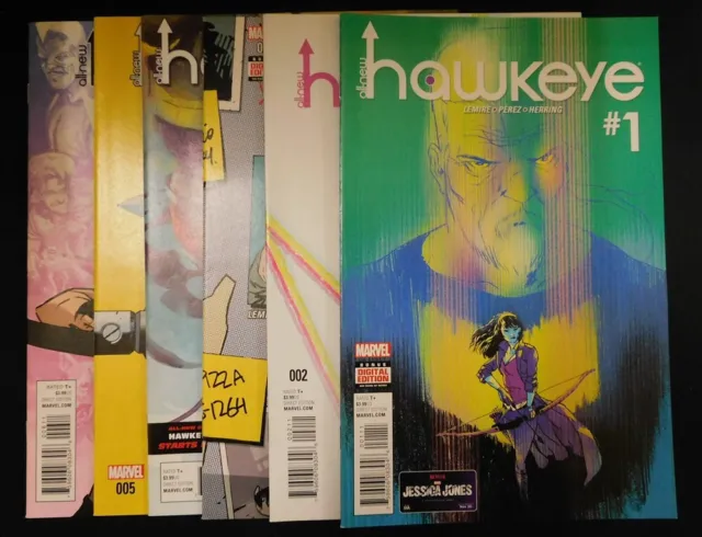 All New Hawkeye 1-6 Marvel Comic Set Complete Kate Bishop Lemire Perez 2016 Vfnm