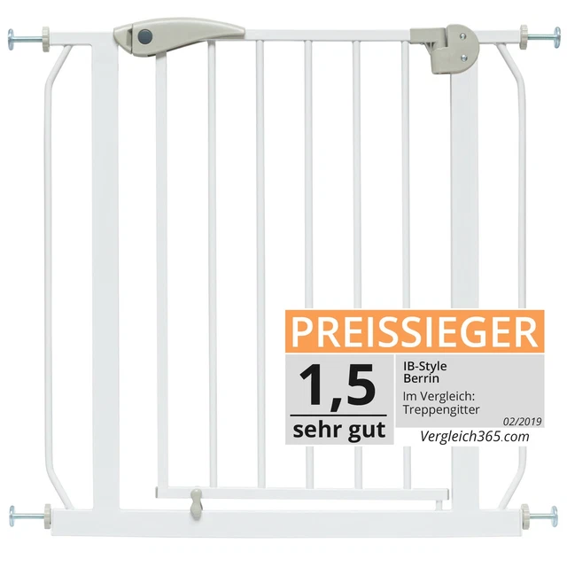 ib style®- BERRIN Treppengitter Treppenschutzgitter Türgitter Absperrgitter Baby