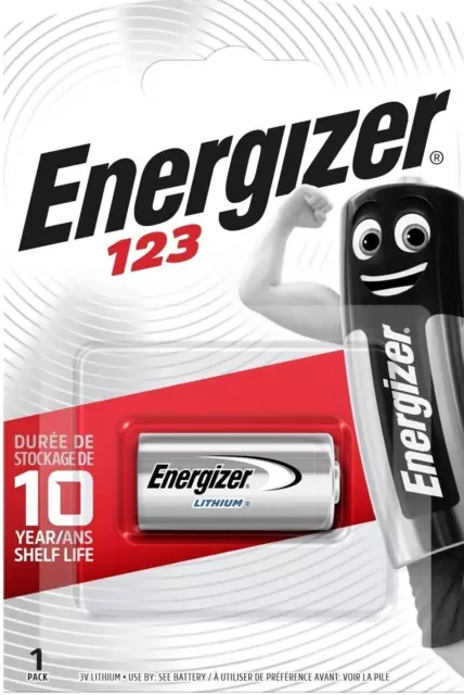 2x Energizer Photo Battery CR123 3V Lithium 2x 1er Blister Pack CR123A