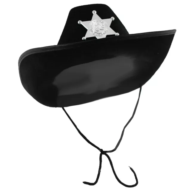 Black Felt Cowboy Western Rodeo With Deputy Sheriff Badge Hat