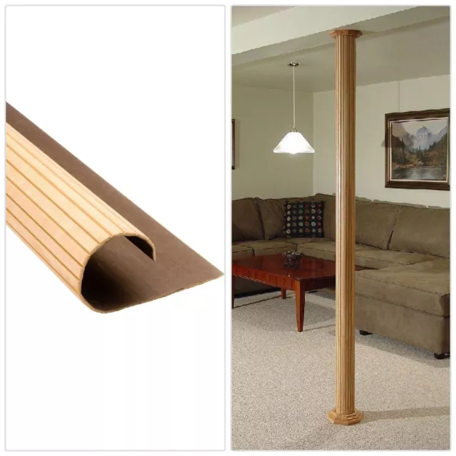 Pole Wrap 96 in. x 12 in. Oak Basement Support Column Cover Decor Protective