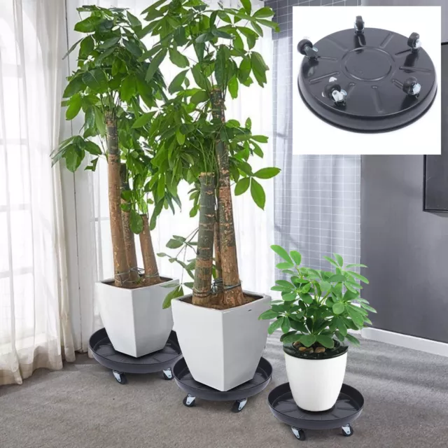 3 Pack Plant Dolly Rolling Flower Pot Holder Stand Trolley Rolling Home Outdoor