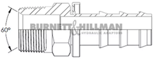 Burnett & Hillman NPTF Male x Push-In Straight Hydraulic Adaptor Fitting 2