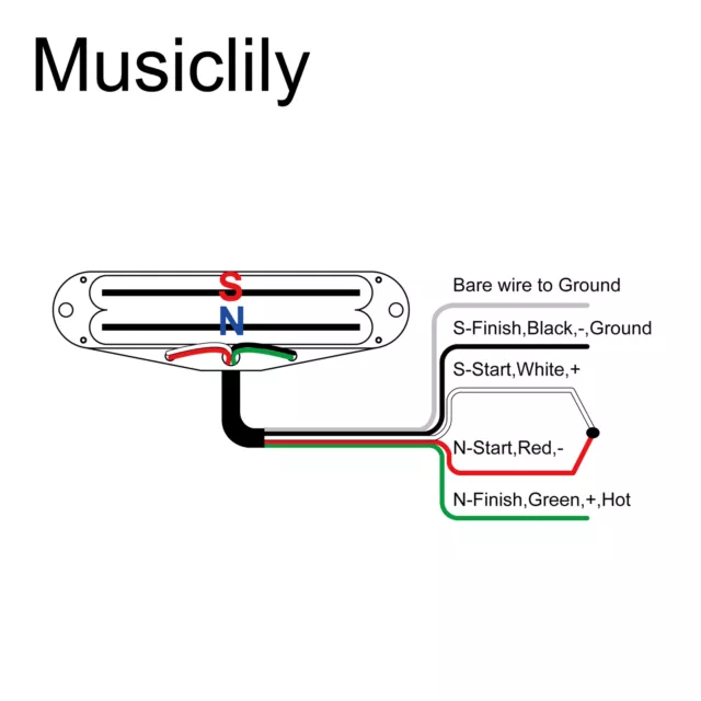 Artec SBA73C-BK Chrome Alnico 5 Hot Rail Humbucker Pickup 12K For Strat Guitar 3