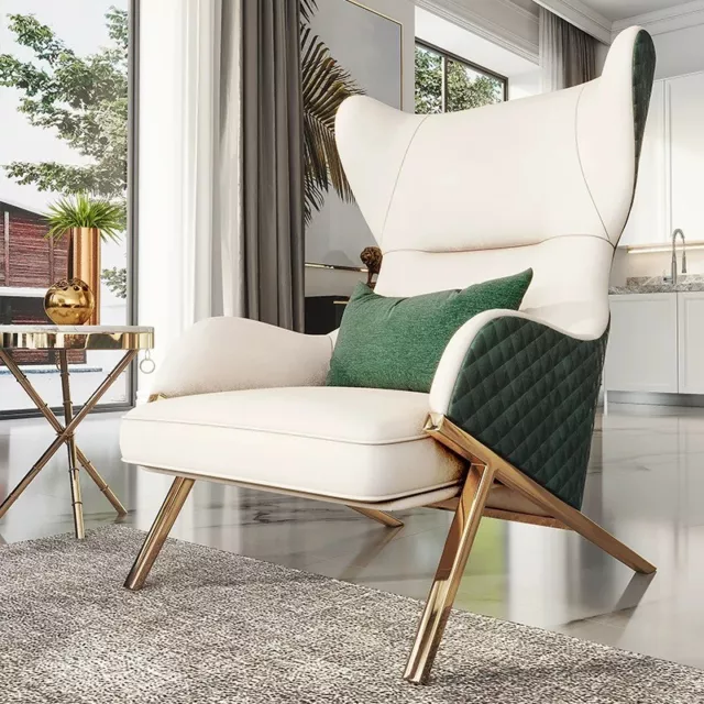 Design Armchair Metal Lounge Club Six Units Set Ears Chairs Relax Group White