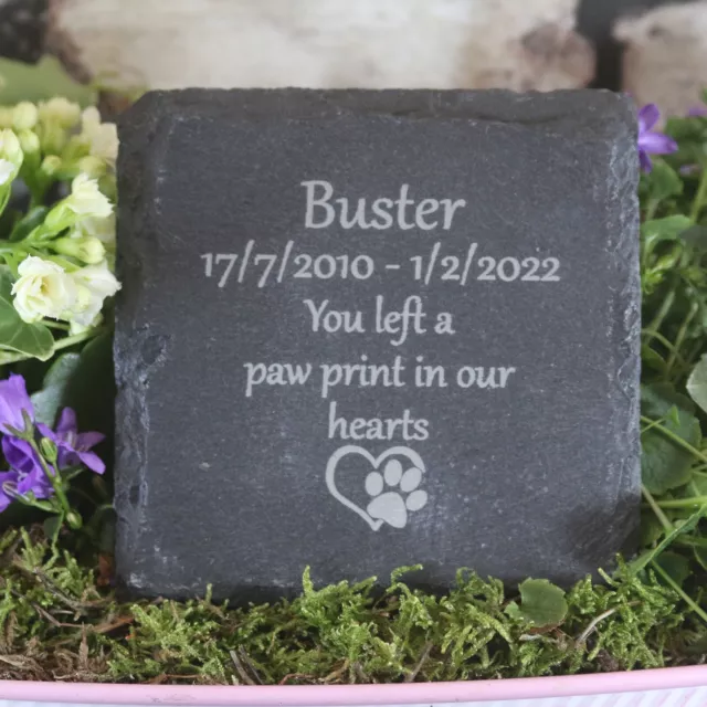 Personalised 10cm Pet Memorial Plaque Square- Grave Marker