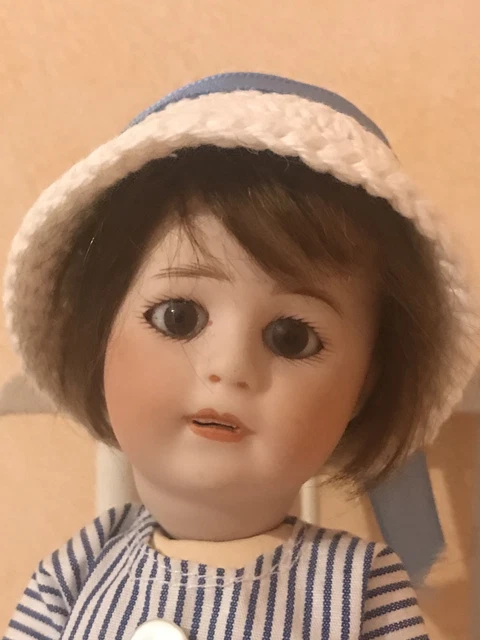 Ancienne Poupée Française En Porcelaine - Bébé Triple Faces - Taille Bleuette 27 Cm