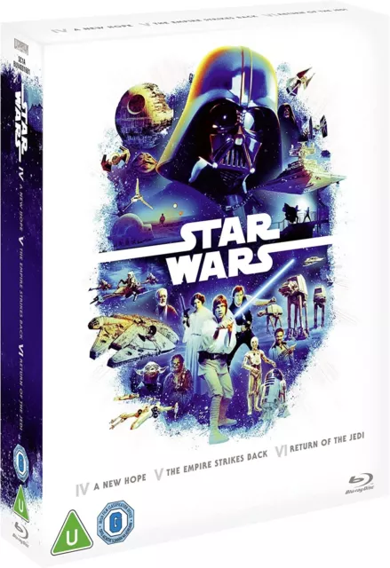 STAR WARS Original Trilogy Blu Ray Boxset Region Free 6 Disc Set 6 Hours Bonus