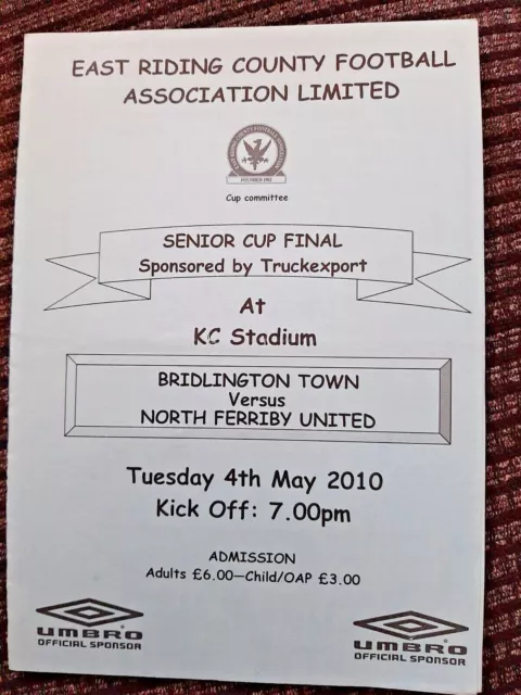 Bridlington Town v North Ferriby United. 4th May 2010. ERC FA Senior Cup Final