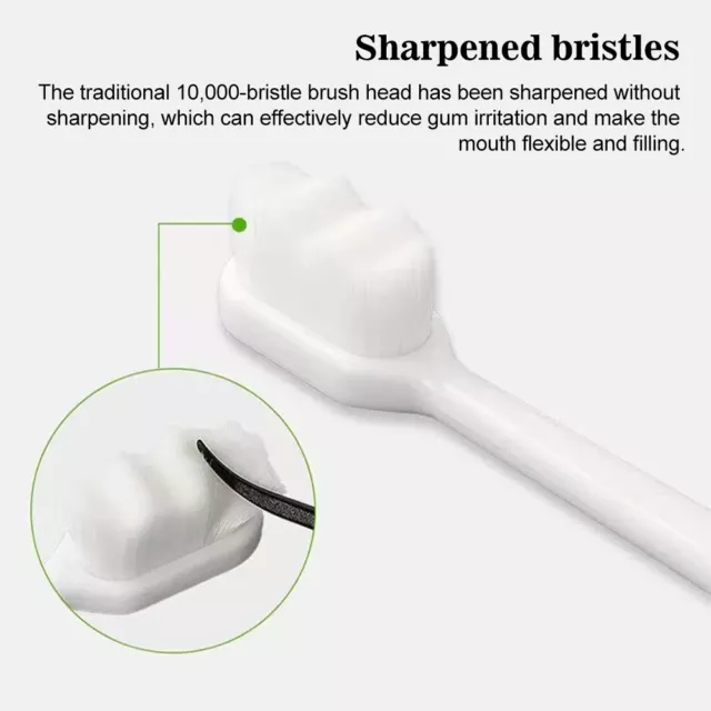 2pcs Ergonomic Travel Ultra Fine Dental Soft Toothbrush Home Sensitive Gums