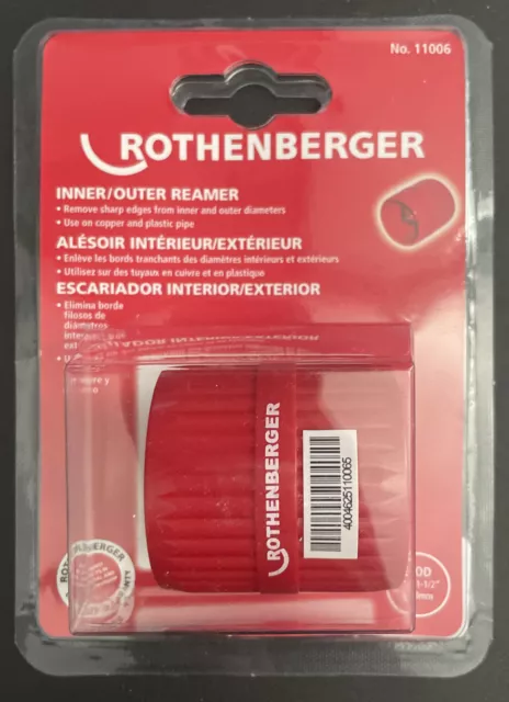 Rothenberger Deburring Tool #11006, 2” Overall Length, Inner/Outer Reamer Rothenberger Deburring Tool #11006, 2” Overall Length, Inner/Outer Reamer