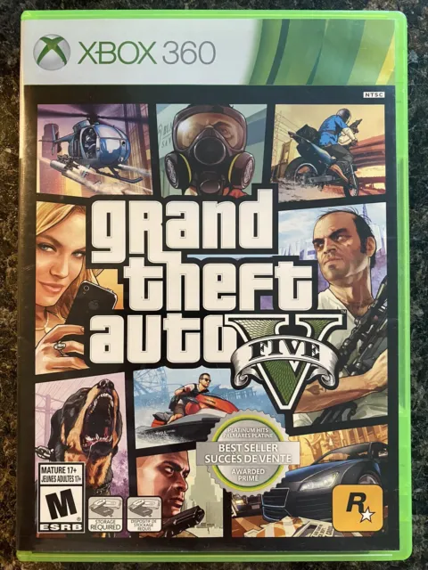Grand Theft Auto V Xbox 360 Video Game GTA 5 Rockstar Microsoft With Map