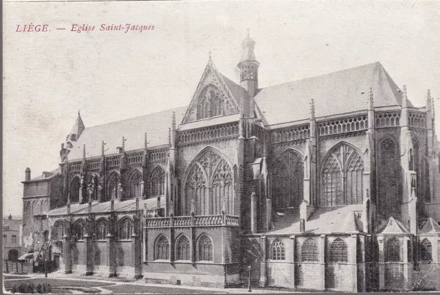 LIÈGE Belgique Église St Jacques CPA écrite à Mme A. Bertrand 87 Limoges 1914