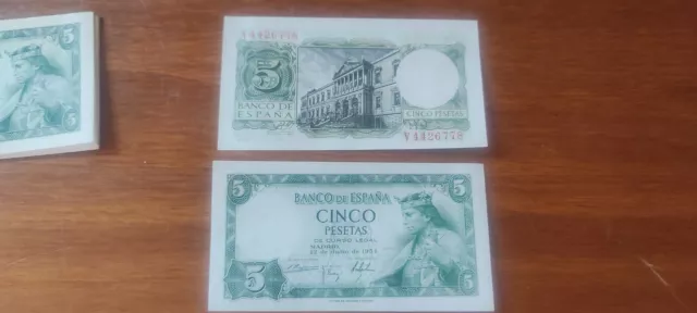 2 Billetes de españa s/c correlativos