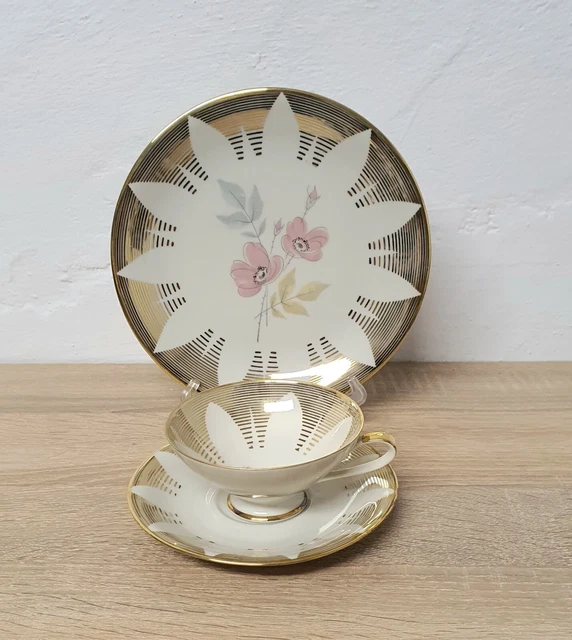 Service à Café/thé Winterling Bavaria 3 Pièces - Porcelaine Fleurie Vintage - Fabriqué En Allemagne, Occasion Bon état