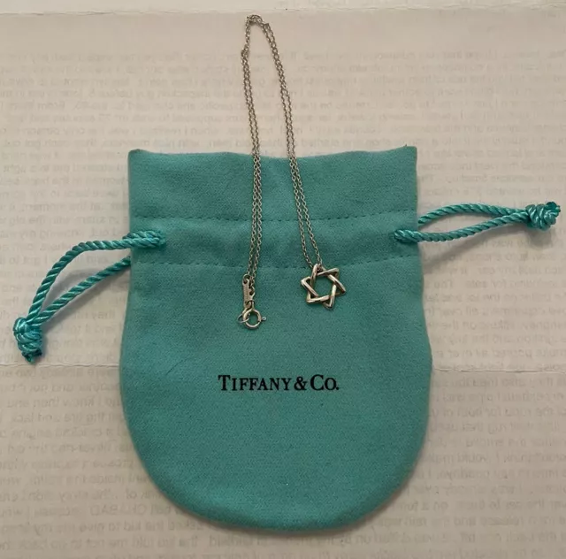 TIFFANY & CO. Elsa Peretti Star Of David Silver 925 Pendant Necklace