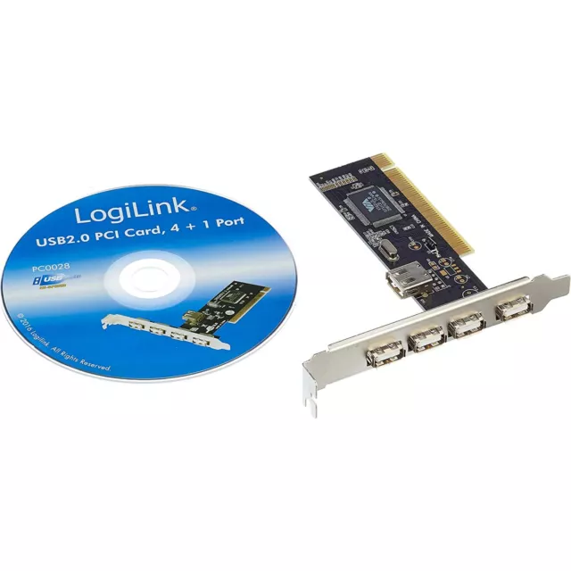 Tarjeta PCI 4+1 Expansor Puertas USB 2.0 PC De Sobremesa Desktop Windows Mac _ 3