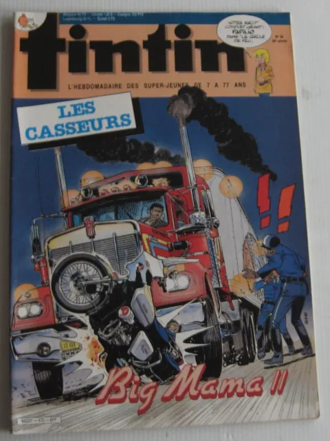 JOURNAL TINTIN N°472 les casseurs big mama /chick bill /chevalier ardent 1984