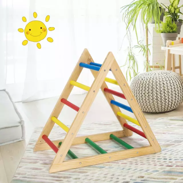 Wooden Colorful Climbing Triangle Ladder for Kids Room Living Room