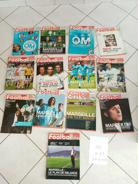 Special Olympique de Marseille/OM 2001-2003-lot 13 magazines FRANCE FOOTBALL !