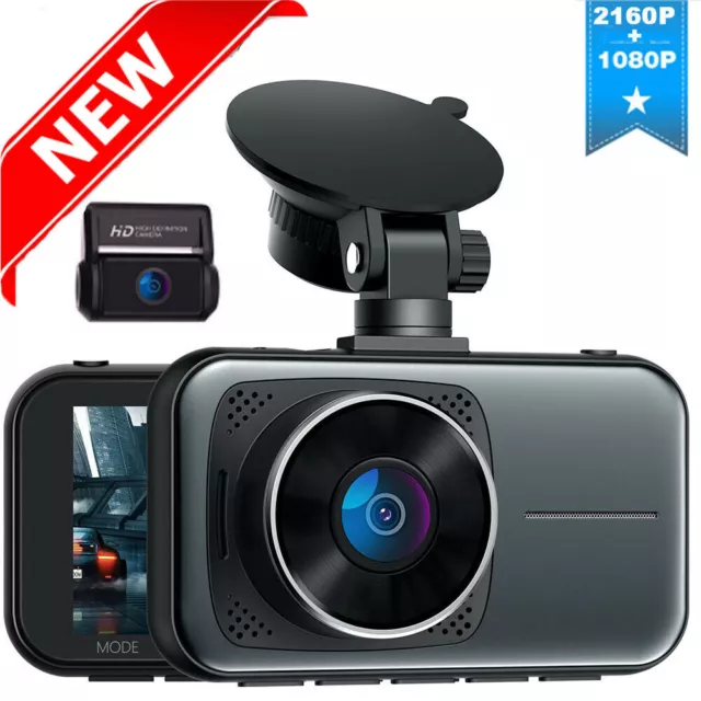 TOGUARD UHD 2160P+1080P Dual Dashcam 4K AutoKamera Video Recorder DVR Nachtsicht