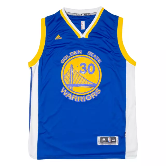 ADIDAS NBA Golden State Warriors '30 Curry Mens Jersey Blue USA V-Neck 2XL