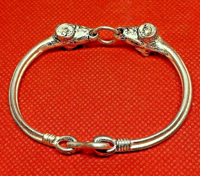 Rare Ancient Viking Norse Bronze Bangle Bracelet Animal Head - Circa 900-1100 Ad