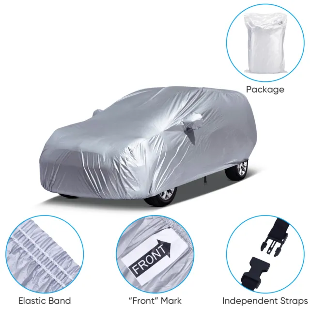 Heavy Duty Waterproof Car Cover Rain Snow Anti-UV Full Protection Outdoor 510cm