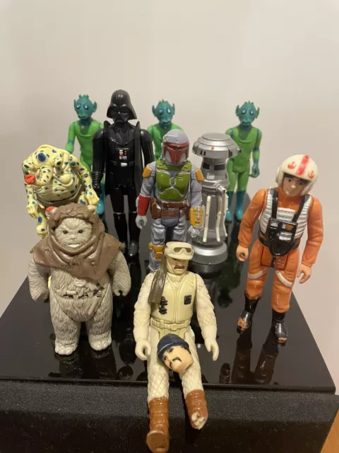 Star Wars Vintage Kenner Lot of 10 plus a head incl. Boba Fett and Sly Snootles!