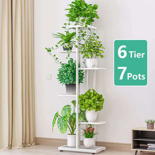 6 Tier Plant Stand Planter Flower Pot Rack Shelf Garden Outdoor Indoor Decors