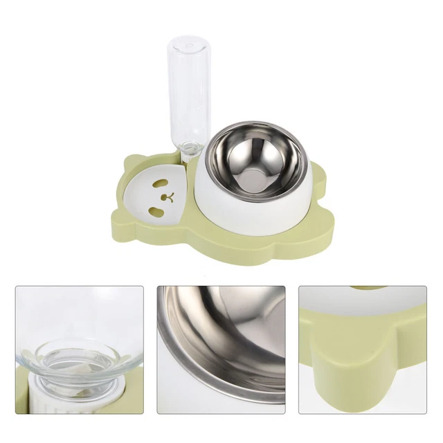 Automatic Cat Waterer Raised Pet Bowl Pet Feeding Bowl Auto Feeder Neck Guard