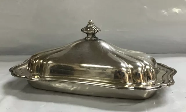 Vintage Ornate Silver-Plate Butter Dish