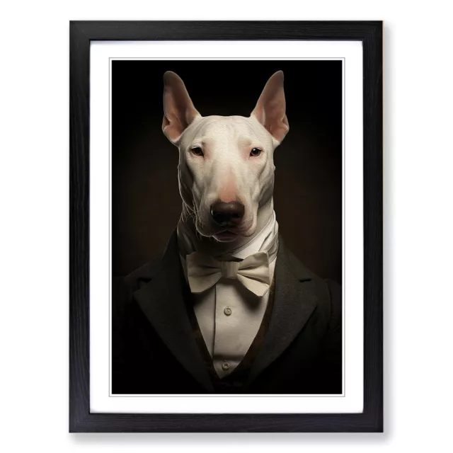 English Bull Terrier Classicism Wall Art Print Framed Canvas Picture Poster