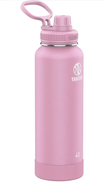 Takeya Actives Insulated Stainless Steel Water Bottle with Spout Lid, 40 Ounce,