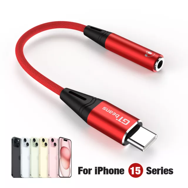 USB C To 3.5 MM Jack Audio Adapter Type-C Headphone Cable For iPhone 15 Samsung