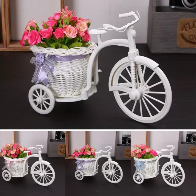 Tricycle Shaped Home Decor Bowknot Photography Props Flower Basket Decor