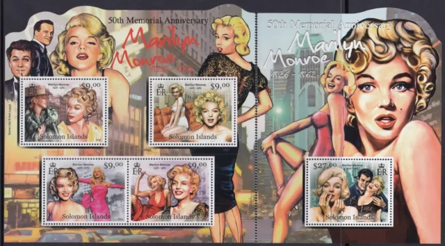 Solomon Islands: MUH Mini Sheet set: 2012 Marilyn Monroe Memorial Anniversary