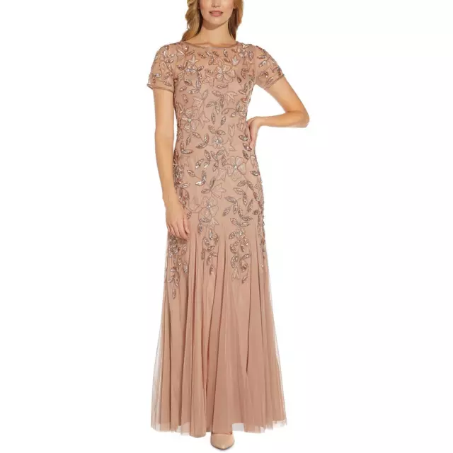 Adrianna Papell Womens Embellished Maxi Evening Dress Gown BHFO 0798