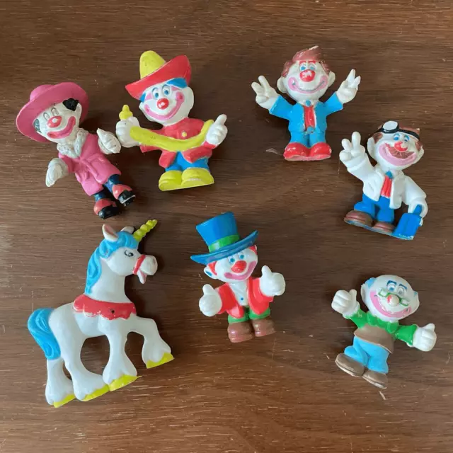 Vintage 1981 Mego Corp Clown Around Lot of 7 PVC Figures Unicorn