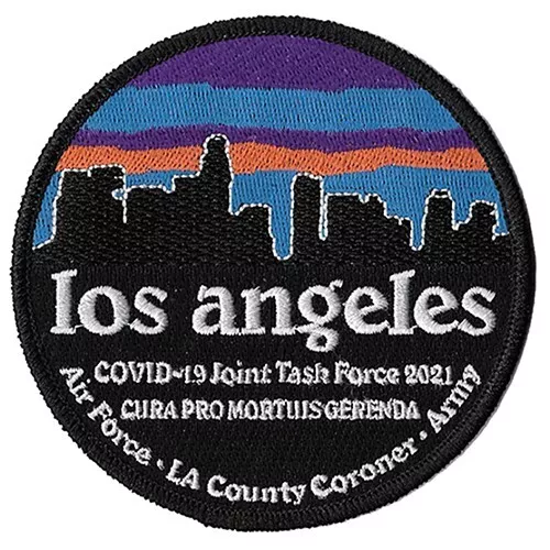 LA County Covid Task Force Air Force - Army - LA Coroner NEW Blue Fire Patch .