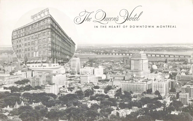 Montreal Quebec Canada, The Queen's Hotel Advertising, Vintage Postcard