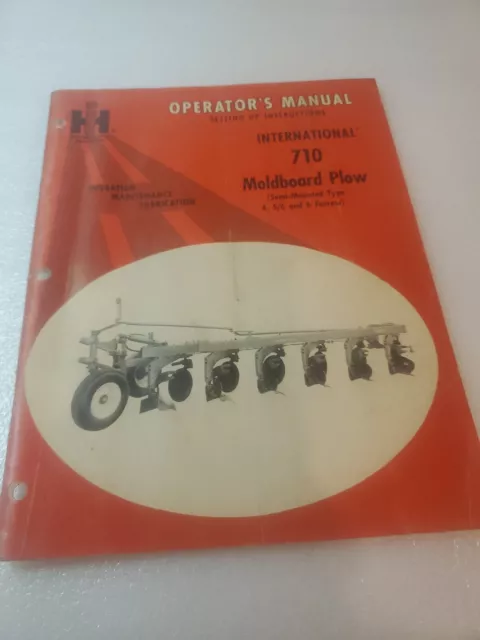1973 IH International Harvester 710 Moldboard Plow Operator's Manual Original