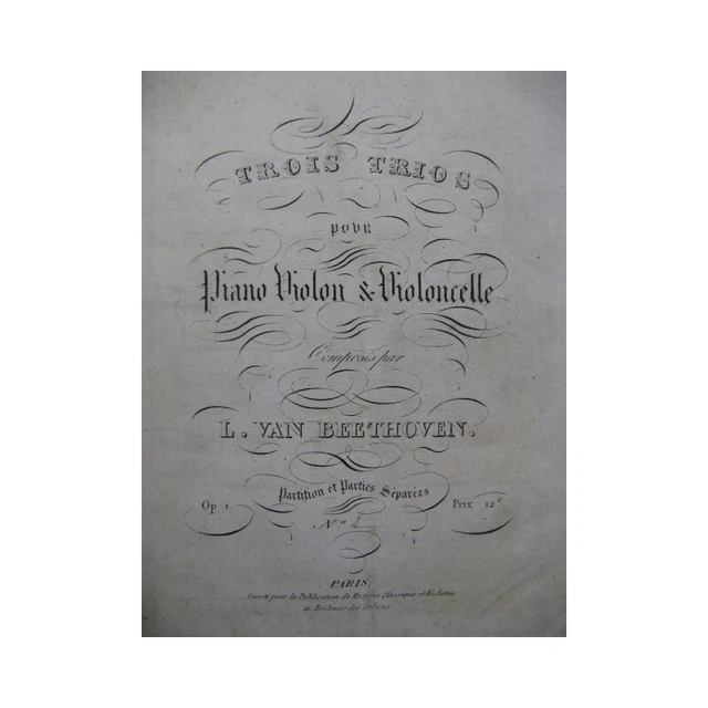BEETHOVEN Trio op 1 No 2 Piano Violon Violoncelle ca1830