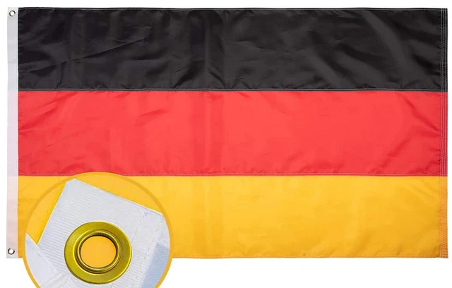 Deutschland / USA Flagge 90x150 Cm - Hochwertige Polyester Fahne Mit Metallösen